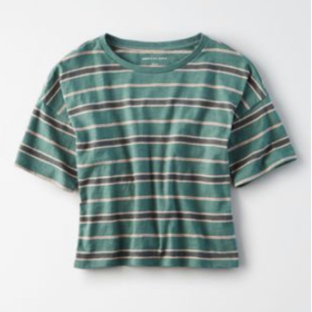 AE striped boxy crop top